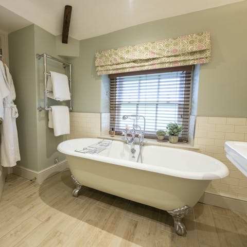 Indulge in a bubble bath after a family visit to the medieval Skipton Castle