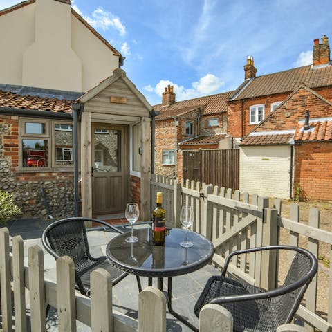 Make the most of the sunshine in the courtyard, the perfect spot for a morning coffee or evening tipple