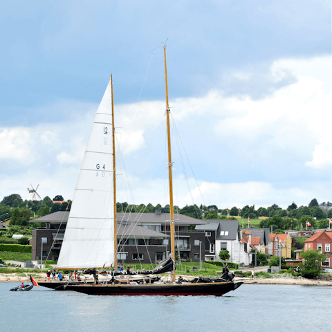 Watch the boats sail by from Sønderborg's waterfront, just twenty minutes away