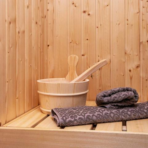 Treat yourself to a soothing session in the home sauna