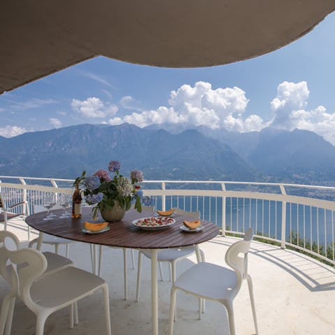 Gaze across the mountains whilst relaxing on the balcony 