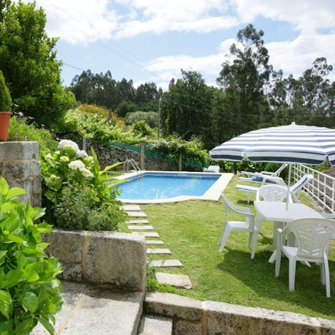 While away sunny afternoons taking dips in the pool and enjoying alfresco meals