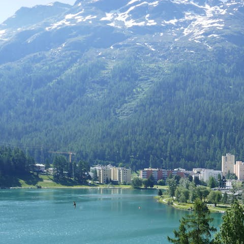 Explore beautiful St Moritz – your home is just steps away from the lake 