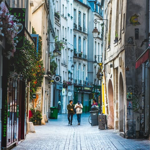 Wander into the heart of Le Marais – just five-minutes away