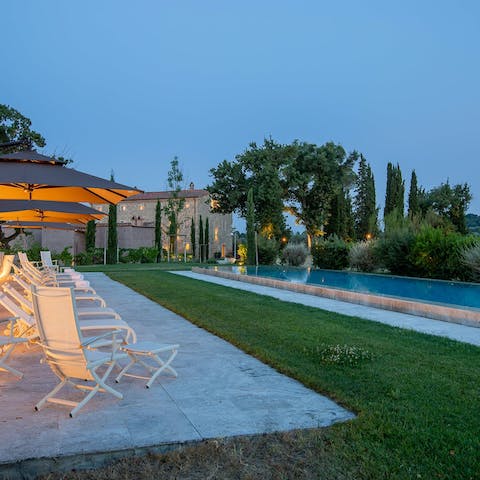 Soak up the sun beside the private pool, or indulge in a moonlit dip