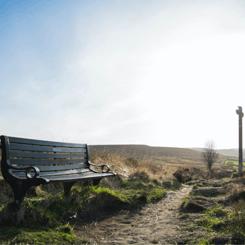 Explore the moorland before visiting the village of Howarth, a thirty-minute drive away