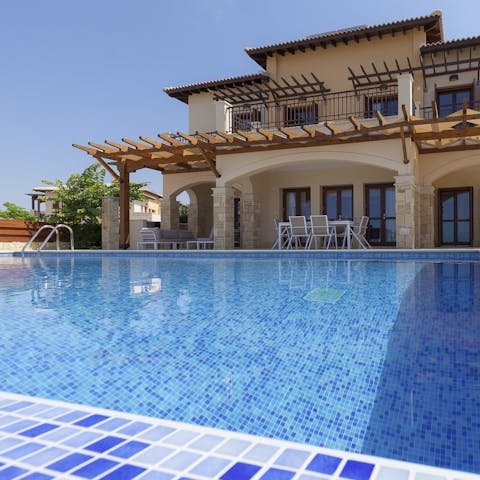 Spend the afternoon splashing in the private pool