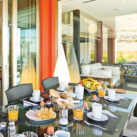 Enjoy a leisurely breakfast each morning on the terrace