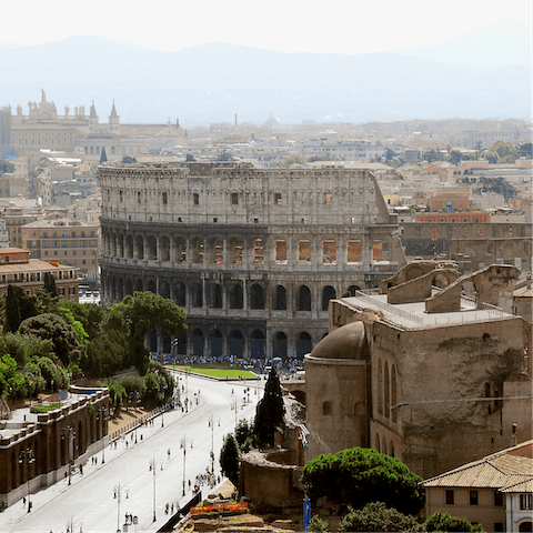 See the sights of Rome on a half-hour walk to the Colosseum
