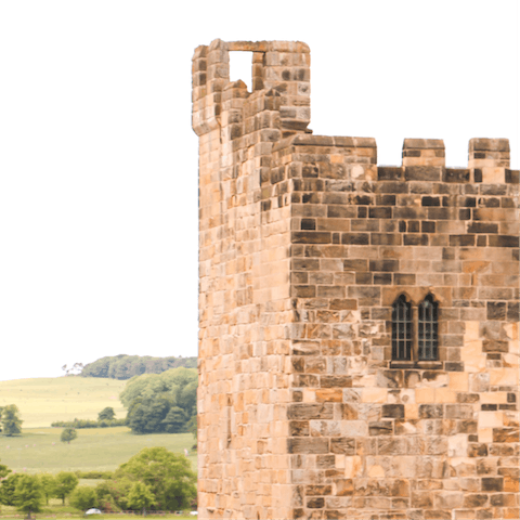 Explore Alnwick's famous castle, a twelve-minute walk away
