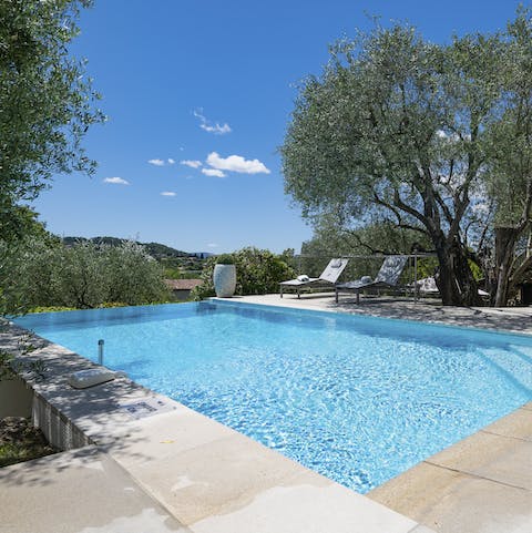 Gaze out over the trees and mountains from your very own pool
