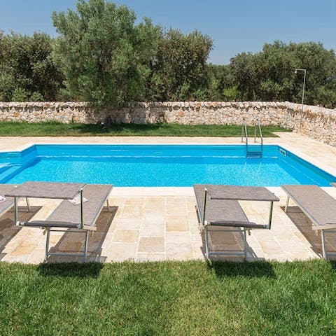 Cool off from the Puglia sun in the pool
