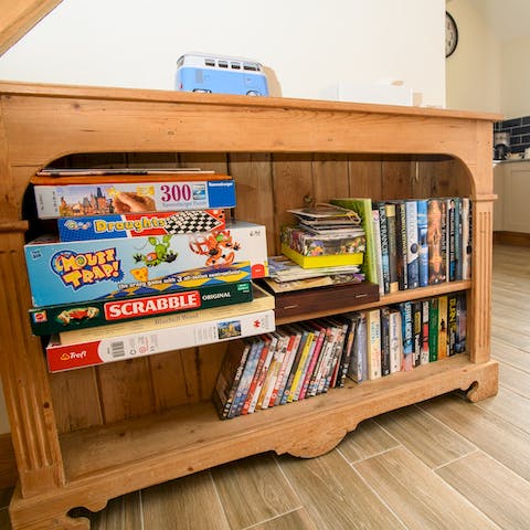 Spend quality time together with boardgames, DVDs and books