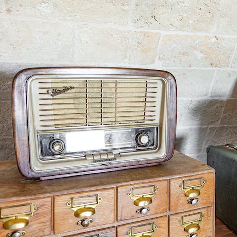 Take a seat by the vintage radio and take things back to yesteryear