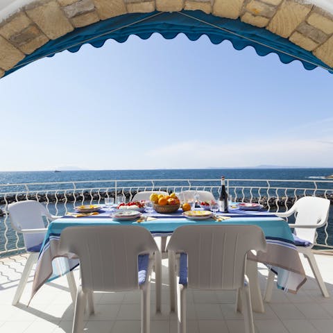Dine alfresco with loved ones on the sun-kissed terrace