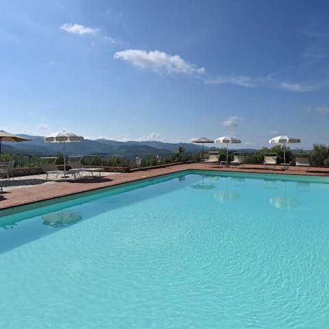 Take an afternoon dip in the shared swimming pool