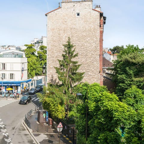 Look out over pretty streets and trees in this laid-back neighbourhood