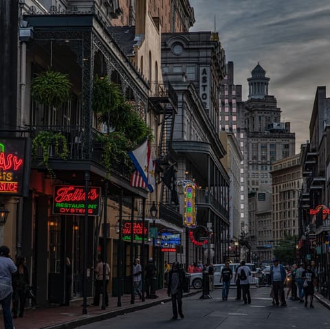 Catch an evening of live jazz and great food at Bourbon St, just a 5-minute drive away