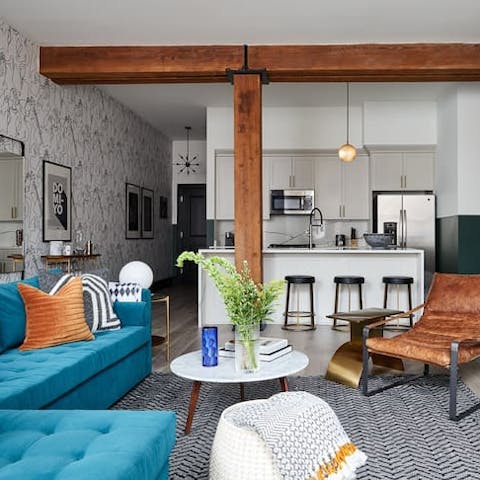 Unwind in a chic and stylish living space