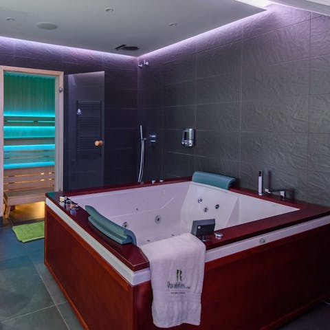 Indulge in a spa session – take your pick of jacuzzi or sauna