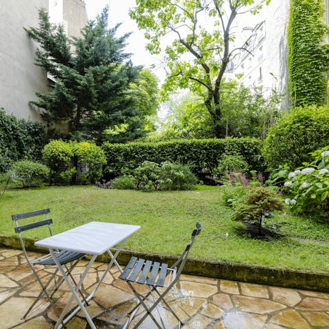 Make the most of the private garden – it's a rarity in Paris