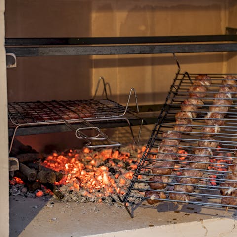 Grill some sizzling meats and vegetables on the outdoor BBQ