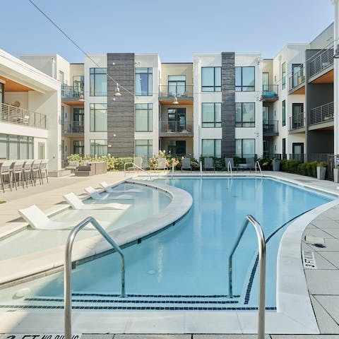 Cool off on hot summer days with a dip in the communal pool