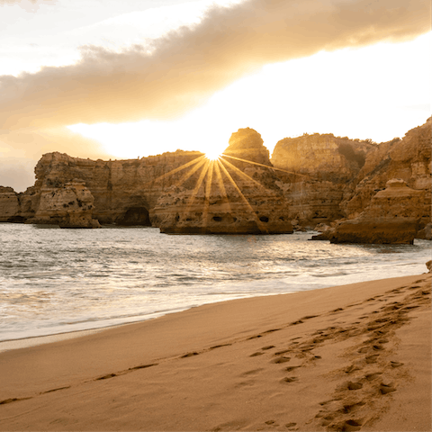 Explore the ruggedly handsome coast of the Algarve, boasting golden sands and deep blue seas