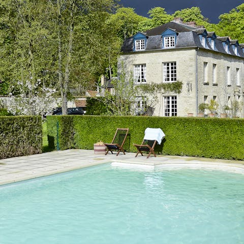 Splash around in the private pool