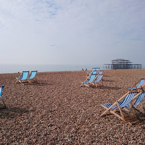 Find a spot to sit and relax on Brighton's famous pebble beach, reached in less than five minutes on foot