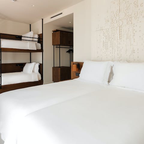Get a good night's sleep in the comfy beds