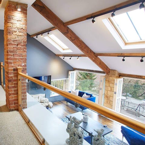 Admire the openness of the loft-style spaces