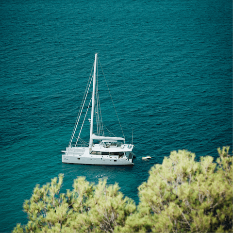 Stay just 5 kilometres away from the resort town of Santa Eulalia