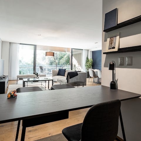 Check emails and work remotely from your comfy desk