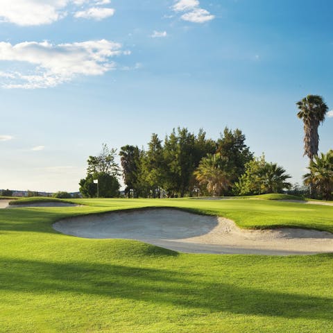 Tee off from one of Vilamoura's prestigious golf courses nearby