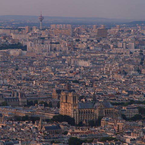 See the city from Montparnasse Tower – a short fourteen-minute walk away