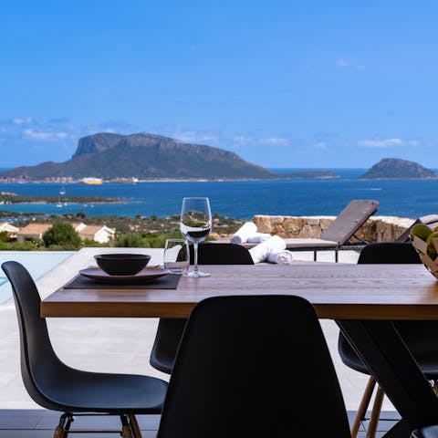 Enjoy an alfresco feast of Sardinian delights on the terrace