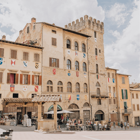 Head off for a day trip to Arezzo – the city is a forty-five-minute drive