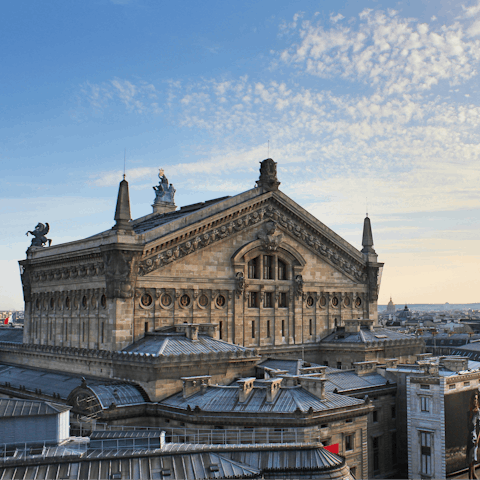 Watch the opera at Palais Garnier, a twenty-minute walk away