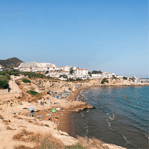 Explore the beaches and coves that line the Sitges coastline, including opposite the home