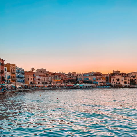 Hop in the car and enjoy a day trip to the city of Chania, only 24km away