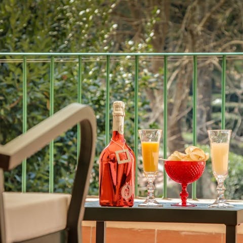 Enjoy an aperitif on the terrace overlooking the leafy Bardini Gardens