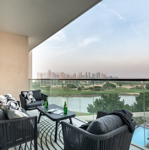 Take in unspoilt views of the golf course and built up skyline from the terrace