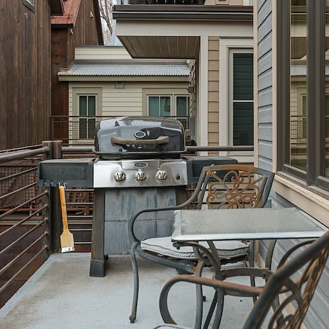 Light the barbecue for a grilled dinner on the balcony