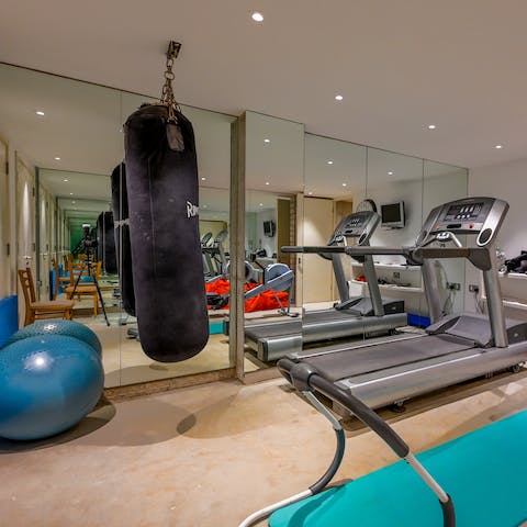 Work up a sweat in the downstairs gym