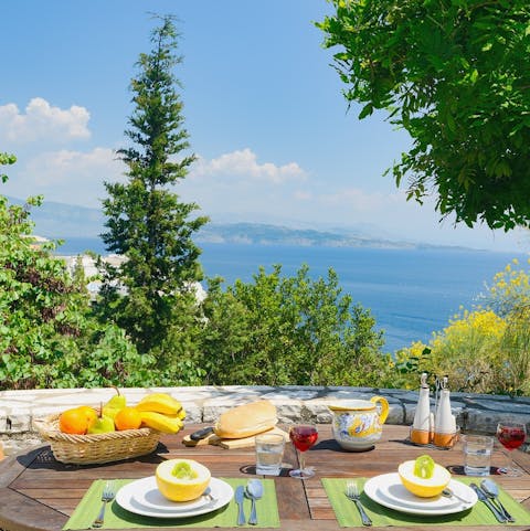 Tuck into a light lunch on the scenic private terrace