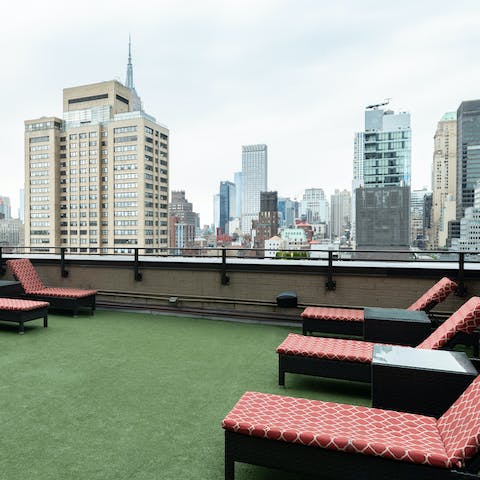 Enjoy spectacular views from the shared rooftop