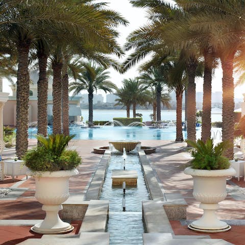 Keep the heat at bay by taking a dip in the gorgeous resort pool