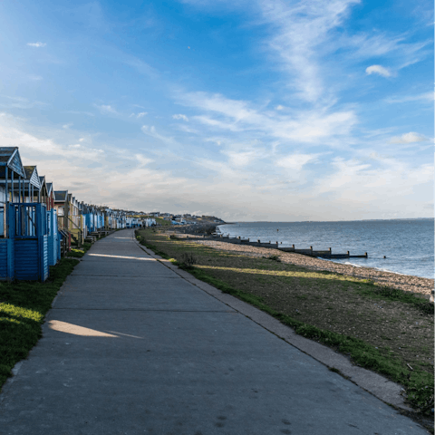 Look forward to spending the day on Whitstable Beach, a minute's walk away