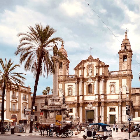 Take a day trip to lively, historic Palermo which is just over half an hour's drive away